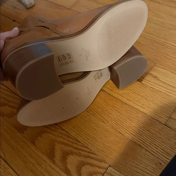 J. Crew leather block heel boots sz 8